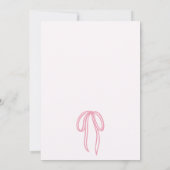Invitation Le Ruban Rose Bows Baby Son Baby shower Froid Exté (Dos)