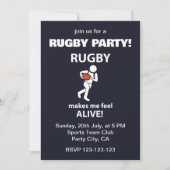 Invitation Le Rugby Me Rend Vif Rugby Party (Devant)
