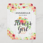 Invitation Le Rustique Mason Jar Serez-Vous Ma Fille Fleur (Devant / Derrière)