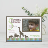 Invitation Le safari barre l'invitation de photo (Debout devant)