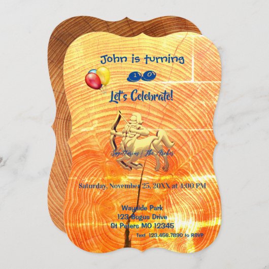 Invitation Le Sagittaire (22 novembre – 21 décembre) (Devant / Derrière)