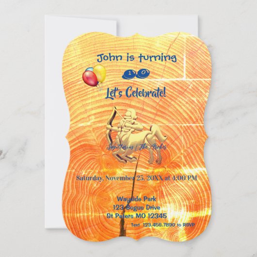 Invitation Le Sagittaire Archer (22 nov. - 21 déc.) (Devant)