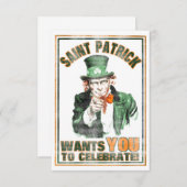 Invitation Le saint Patrick VEUT que VOUS célébriez (Devant / Derrière)