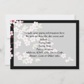 Invitation Le Sakura noir aux fleurs de cerisiers roses et ve (Dos)
