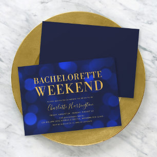 Invitation Le saphir Bokeh bleu allume le week-end de