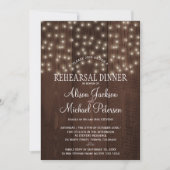 Invitation Le scintillement allume le dîner rustique de (Devant)