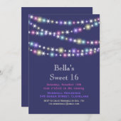 Invitation Le scintillement coloré allume le pourpre (Devant / Derrière)