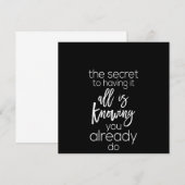 Invitation le secret de tout avoir c'est de vous connaître dé (Devant / Derrière)