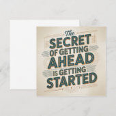 Invitation Le Secret Pour Réussir Est De Commencer (Devant / Derrière)