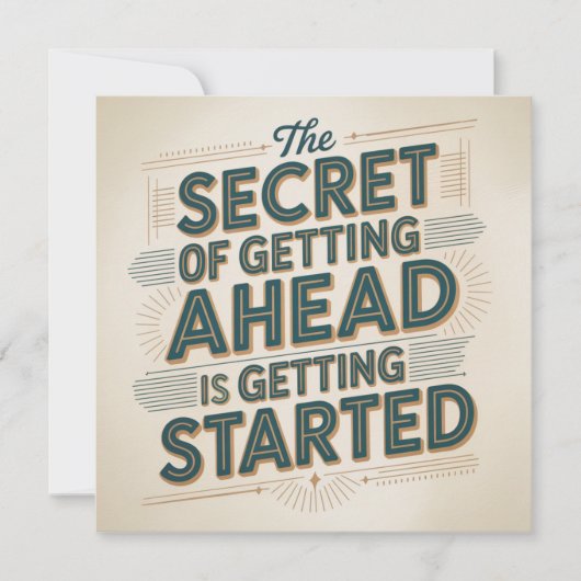 Invitation Le Secret Pour Réussir Est De Commencer (Devant)