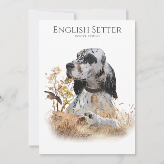 Invitation Le Setter anglais, la chasse à la passion (Devant)