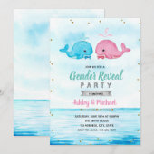 Invitation Le sexe de la baleine révèle l'invitation de la fê (Devant / Derrière)