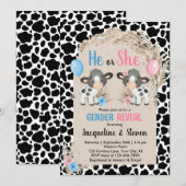 Invitation Le sexe de la ferme de vache révéler l'invitation  (Devant / Derrière)