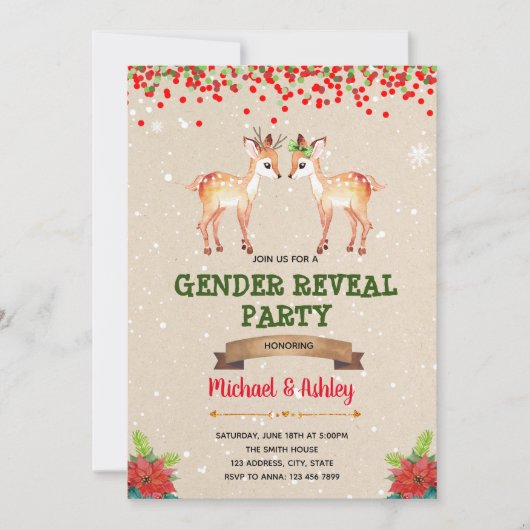 Invitation Le sexe de Noël révèle l'invitation (Devant)