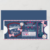 Invitation Le sexe du bébé révèle Baseballs ou Bows tombola d (Devant / Derrière)