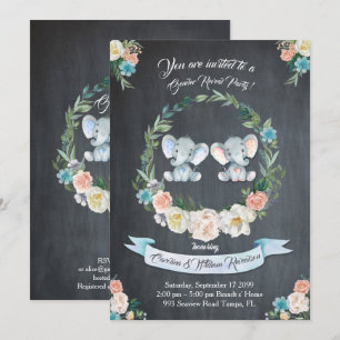 Invitation Le sexe féminin ou masculin révèle l'éléphant, le