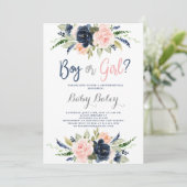 Invitation Le sexe révèle le baby shower (Debout devant)