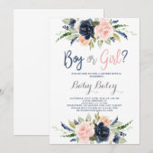 Invitation Le sexe révèle le baby shower (Devant / Derrière)