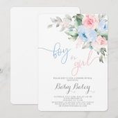 Invitation Le sexe révèle le baby shower (Devant / Derrière)