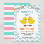 Invitation Le sexe révèle l'invitation de la fête du canard (Devant / Derrière)