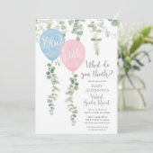 Invitation Le sexe virtuel révèle la verdure des ballons rose (Debout devant)