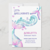 Invitation Le shellabrate Mermaid sort de l'eau comme Anniver (Devant)