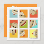 Invitation Le singe de chaussette cogne des blocs ajustent (Devant / Derrière)