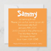 Invitation Le singe de chaussette cogne des blocs ajustent (Dos)