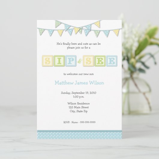 Invitation Le Sip de bébé et voient l'invitation (Debout devant)