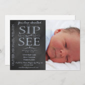 Invitation Le Sip de photo de tableau de garçon et voient (Devant / Derrière)