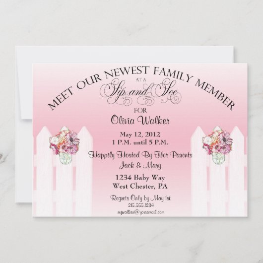 Invitation Le Sip de pot de maçon et voient l'invitation de (Devant)