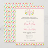Invitation Le Sip floral de bébé et voient l'invitation (Devant / Derrière)