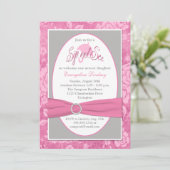 Invitation Le Sip floral rose de blanc gris et voient (Debout devant)