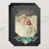 Invitation Le Sip floral rustique N de typographie de tableau (Devant / Derrière)