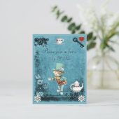 Invitation Le Sip fou bleu du chapelier du garçon et voient (Debout devant)