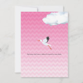 Invitation Le Sip rose de bébé de cigogne de Chevron et (Dos)