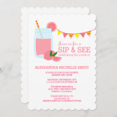 Invitation Le Sip rose de limonade et voient l'invitation de (Devant / Derrière)