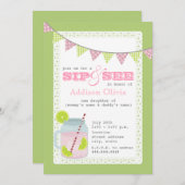 Invitation Le Sip rose et vert de limonade et de chaux et (Devant / Derrière)