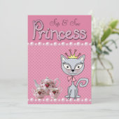 Invitation Le Sip rose mignon et voient princesse Kitty Cat (Debout devant)