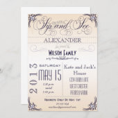 Invitation Le Sip vintage et voient l'invitation (Devant / Derrière)