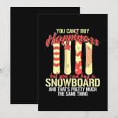 Invitation Le snowboard me rend heureux (Devant / Derrière)