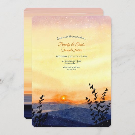 Invitation le soir au coucher du soleil (Devant / Derrière)