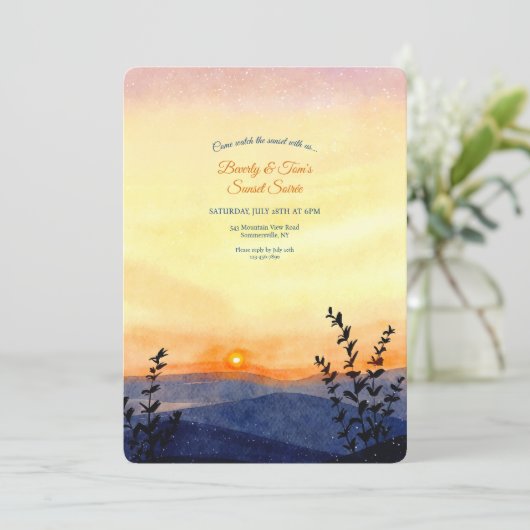 Invitation le soir au coucher du soleil (Debout devant)