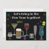 Invitation Le soir du Nouvel An autour du monde, cocktails (Devant)