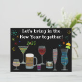 Invitation Le soir du Nouvel An autour du monde, cocktails (Debout devant)