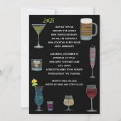 Invitation Le soir du Nouvel An autour du monde, cocktails (Dos)