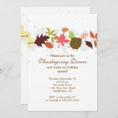 Invitation Le soir, la fête de Thanksgiving se termine (Devant / Derrière)