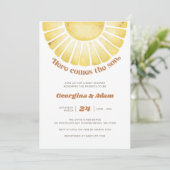 Invitation Le Soleil Est Là Le Baby shower Son Boho (Debout devant)