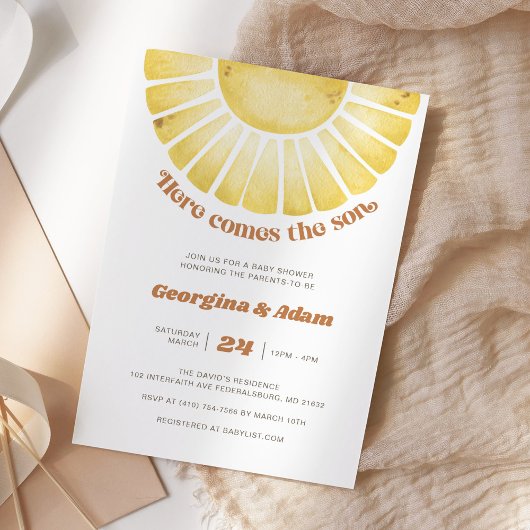 Invitation Le Soleil Est Là Le Baby shower Son Boho
