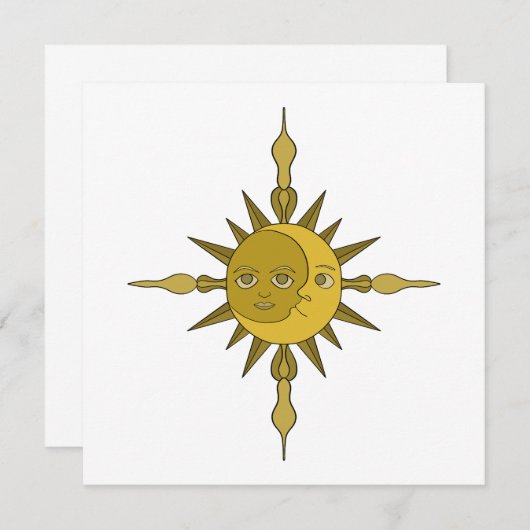 Invitation Le soleil et la lune (Devant / Derrière)